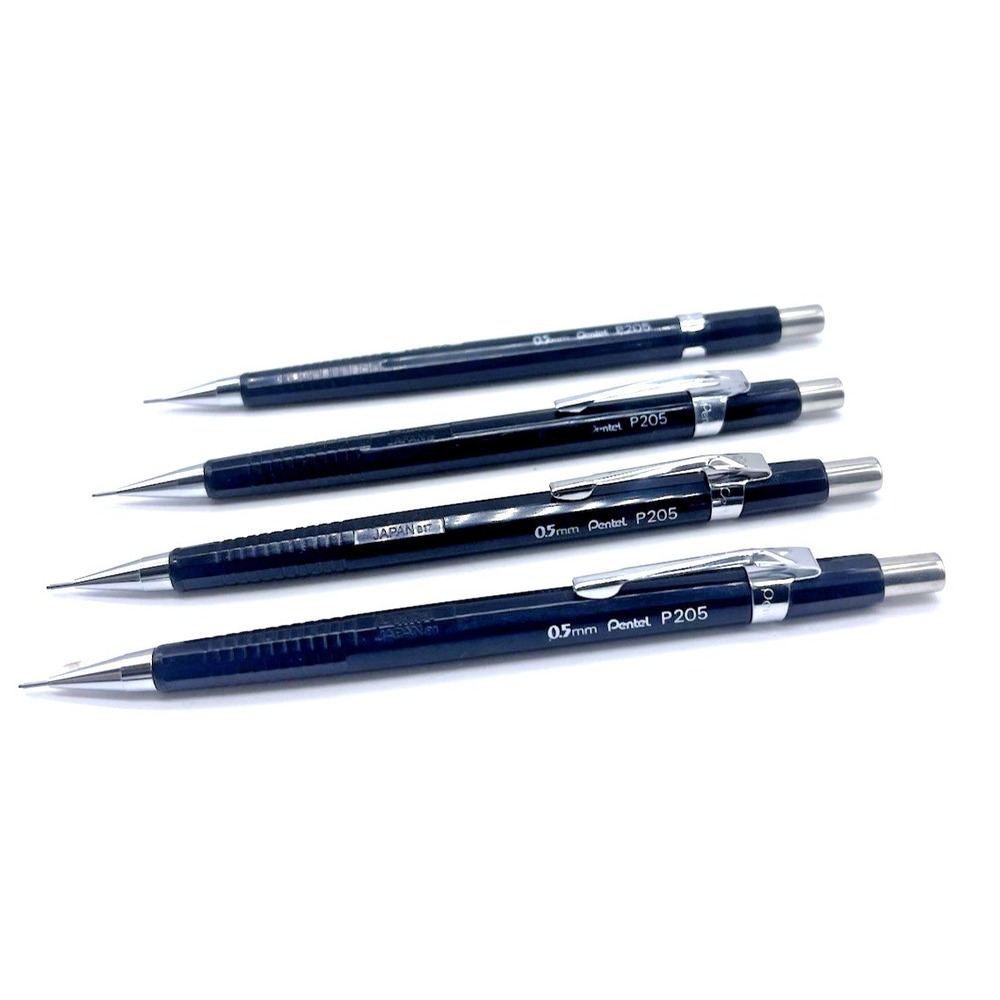 Pentel P205 Mechanical Pencil Pencils Lot Black 0.5 mm Drafting Made in Japan